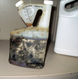 Deteriorated pesticide container