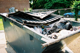 overflowing dumpster