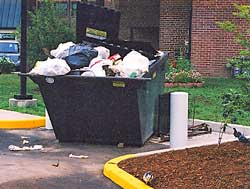 overflowing dumpster