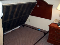 mattress stood up for inspection